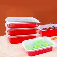 Rectangular Corrugated Food Box Nrog Breathable Qhov Npog